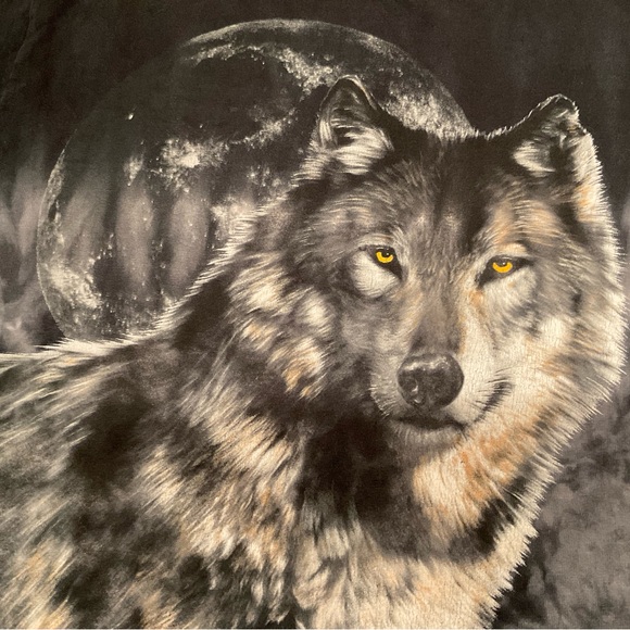 Gildan Wolf & Moon Men’s/Unisex T-Shirt Size Small - Picture 3 of 10
